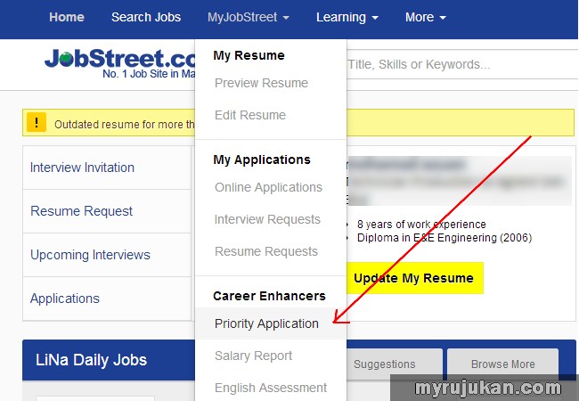 tingkatkan peluang resume diterima dengan Jobstreet