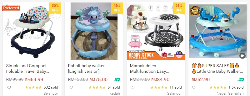 Baby walker murah banyak dijual di Shopee