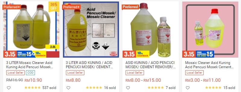 mosaic cleaner acid