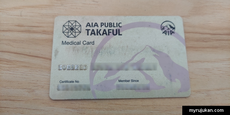 Kad perubatan medical card dari AIA Public Takaful